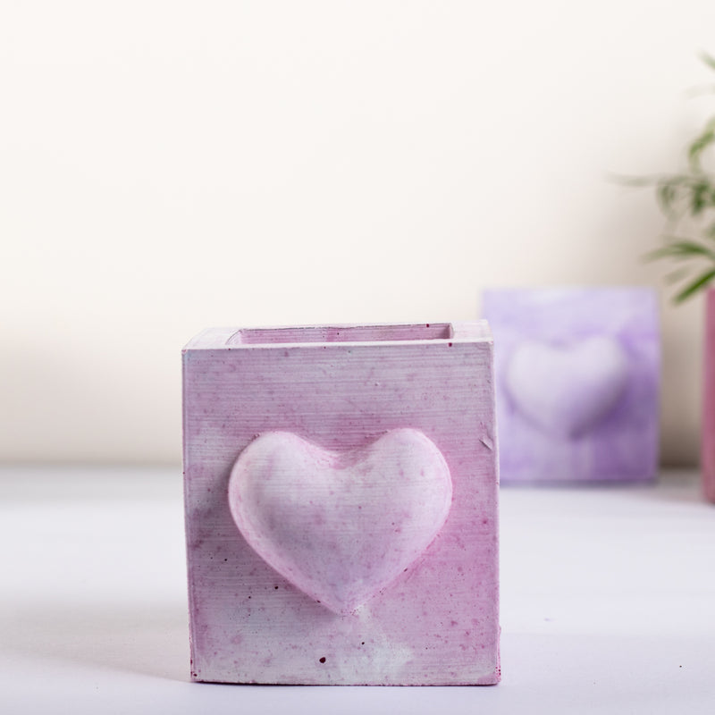 Hearty Planter Candy Marble - 3D Heart shape Planter or Pen Stand for gifting to loved ones