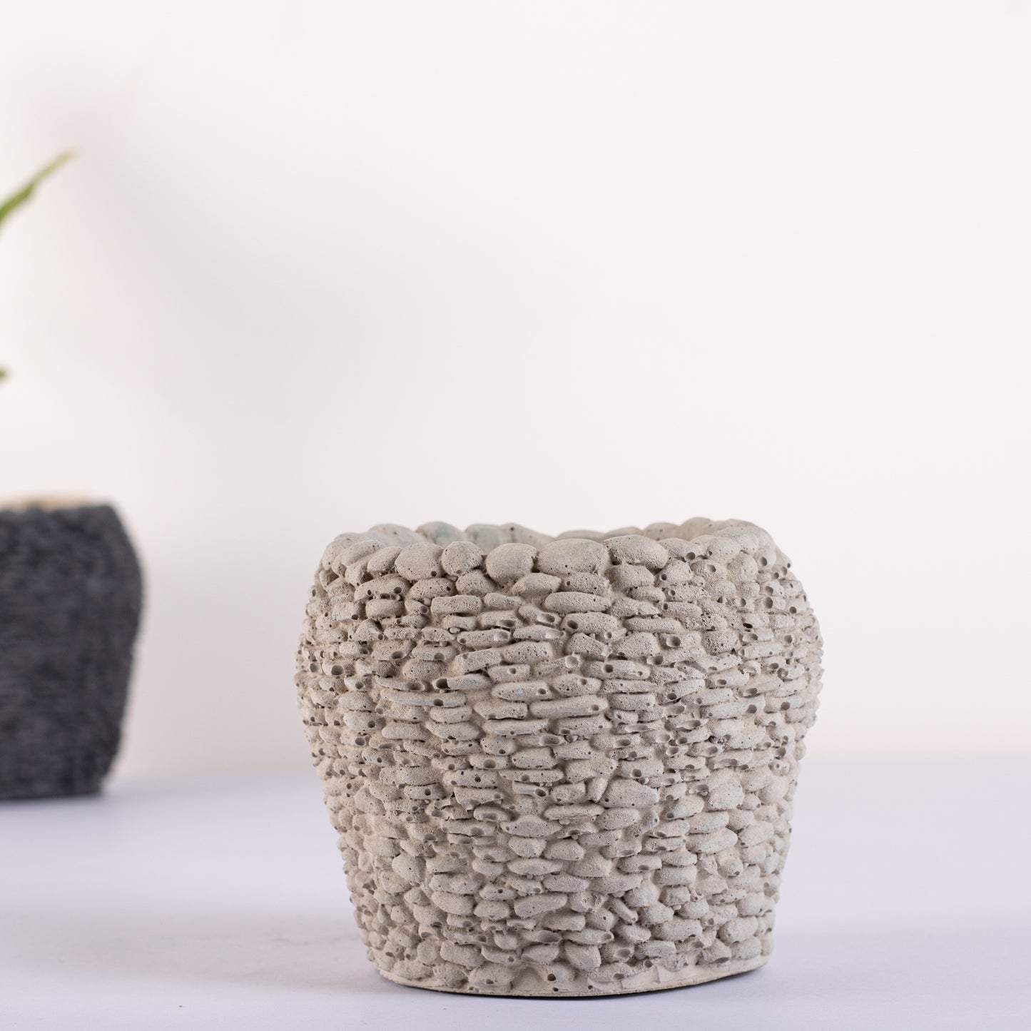 Rocky Random Rubble Cement Finish Concrete Planter