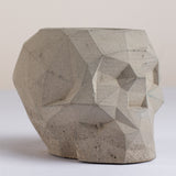 Skull Cement Finish - Unique geometric skull shaped 3D pointed planter / Paperweight for Home & Office