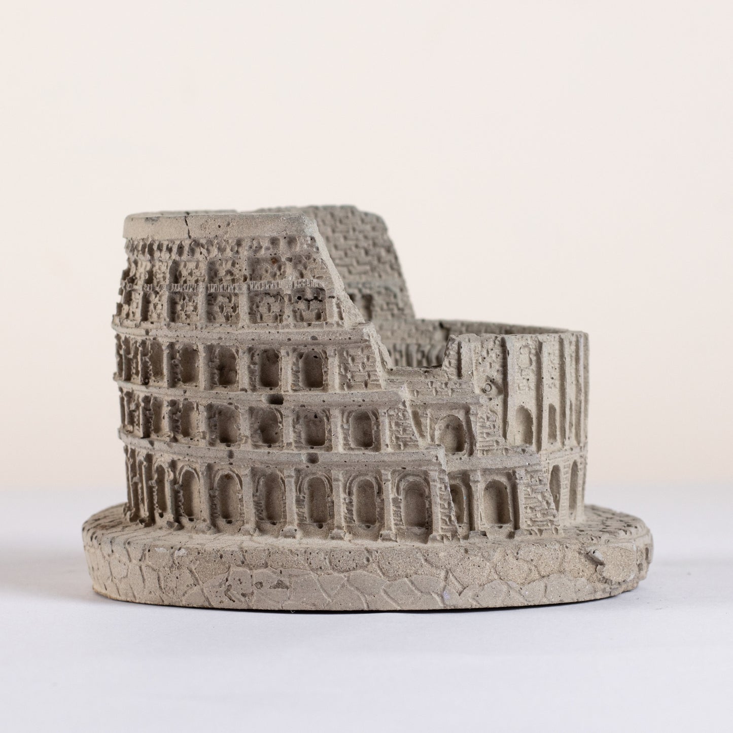 Colosseum Monument Miniature Cement Finish - Architectural Desk Accessory Paper Weight or Roman Ashtray
