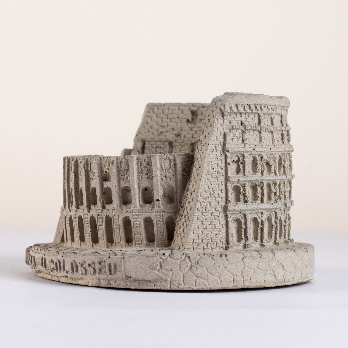 Colosseum Monument Miniature Cement Finish - Architectural Desk Accessory Paper Weight or Roman Ashtray