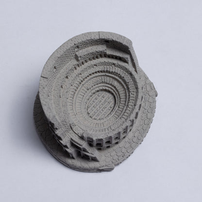 Colosseum Monument Miniature Cement Finish - Architectural Desk Accessory Paper Weight or Roman Ashtray