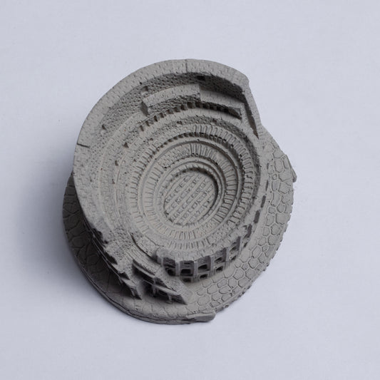 Colosseum Monument Miniature Cement Finish - Architectural Desk Accessory Paper Weight or Roman Ashtray