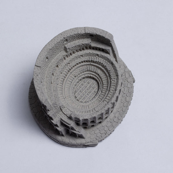 New Colosseum Monument Miniature Cement Finish - Architectural Desk Accessory Paper Weight or Roman Ashtray