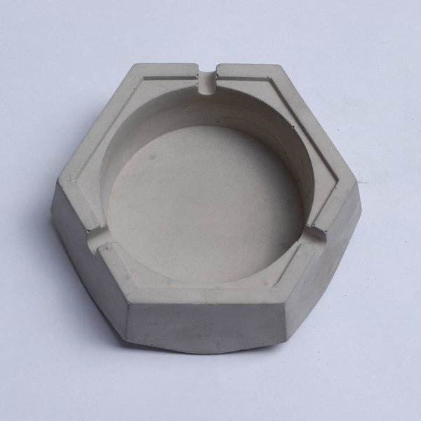 New  Hextray Cement Finish - Hexagonal Geometric Ashtray for Indoor, Outdoor, Car, Office or Home Decor