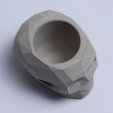 New Skull Cement Finish - Unique geometric skull shaped 3D pointed planter / Paperweight for Home & Office