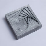 New Conto Ashtray Nero Marble - Designer Geometric Stepped Ashtray for Indoor & Outdoor
