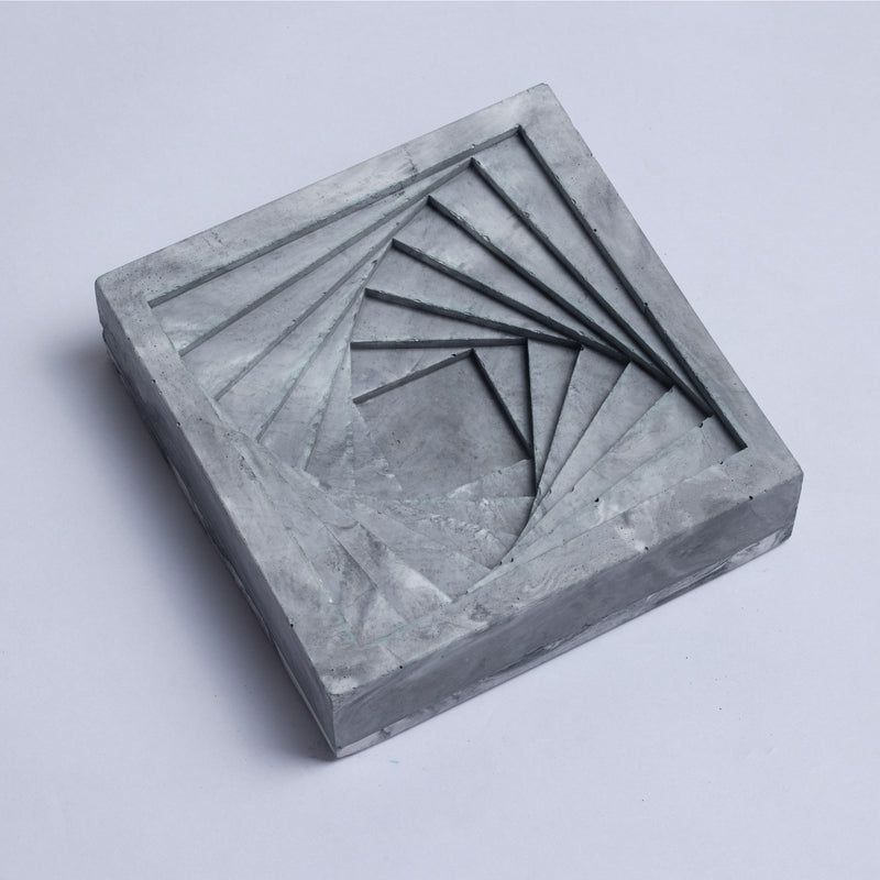 Conto Ashtray Nero Marble - Designer Geometric Stepped Ashtray for Indoor & Outdoor