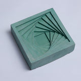 Conto Ashtray Basil Green - Designer Geometric Stepped Ashtray for Indoor & Outdoor