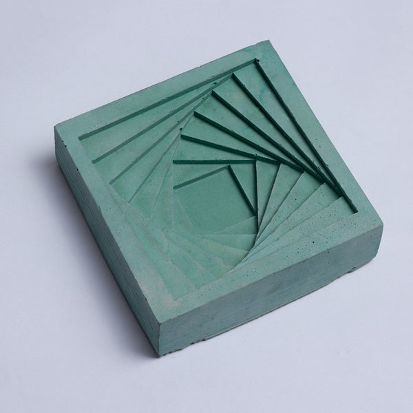 Conto Ashtray Basil Green - Designer Geometric Stepped Ashtray for Indoor & Outdoor