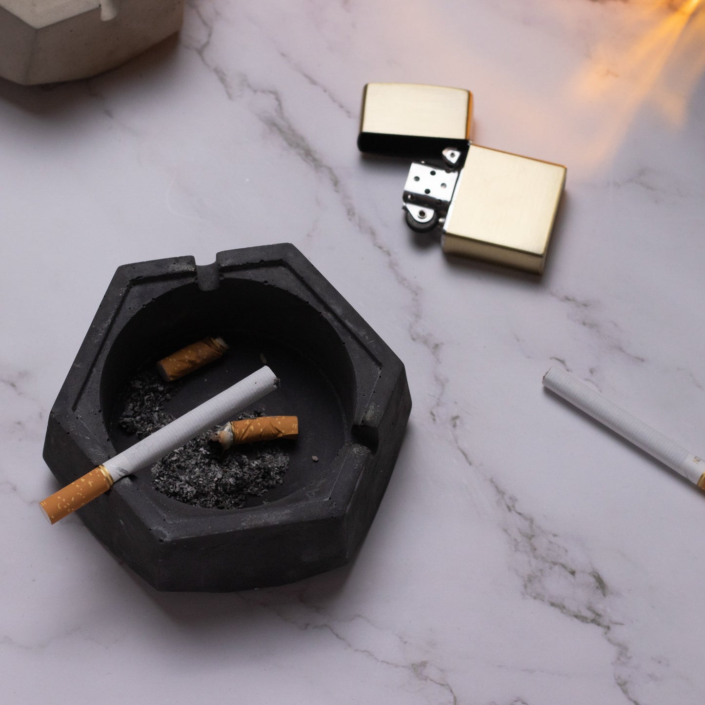 Hextray Orchid marble - Hexagonal Geometric Ashtray for Indoor, Outdoor, Car, Office or Home Decor