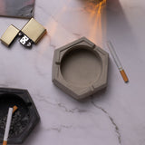 Hextray Cement Finish - Hexagonal Geometric Ashtray for Indoor, Outdoor, Car, Office or Home Decor