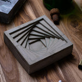 New Conto Ashtray Nero Marble - Designer Geometric Stepped Ashtray for Indoor & Outdoor