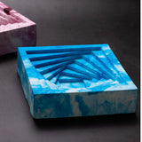 New Conto Ashtray Candy Marble - Designer Geometric Stepped Ashtray for Indoor & Outdoor
