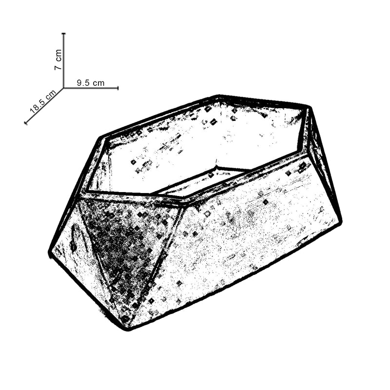 Trapez-Black-Irregular hexagon-shaped Faceted planter