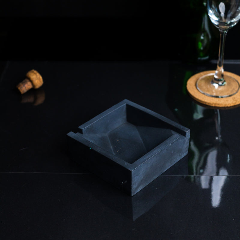 New Squash Tray Nero Marble - A Square Shaped Ashtray- a perfect gift for friends, your partner, and colleagues.